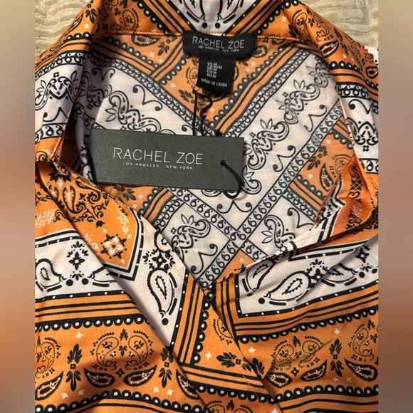 RACHEL ZOE PAISLEY FAUX WRAP SLEEVELESS CROPPED TOP - Picture 4 of 4